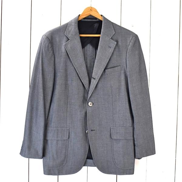 Jプレス J.PRESS コットン100％ 3つボタンシングル 段返り ジャケット L ミドルグレー 袖口3つ釦 021-5-CJK-OV-HM-0622 5TF005 | J.PRESS