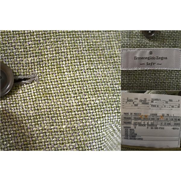 メキシコ製 エルメネジルドゼニア シルク混 コットン混 3つボタン シングル ジャケット 52 / XL ライトカーキ 袖口3つ釦 1DF3G0 5TF011 | ZEGNA | 02