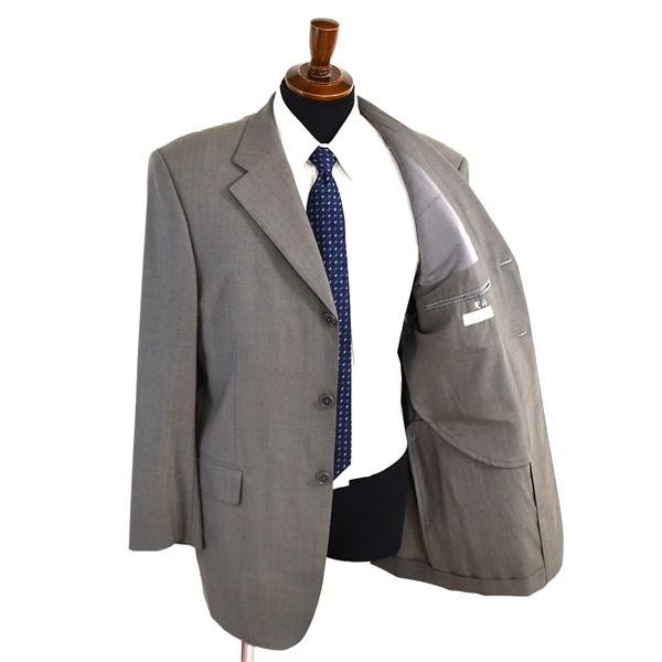 ユキトリイ YUKI TORII 3つボタン シングル スーツ AB7 / L ライトカーキグレー ストライプ 袖口4つ釦 ツータック YT096 5TG020 | YUKI TORII | 01