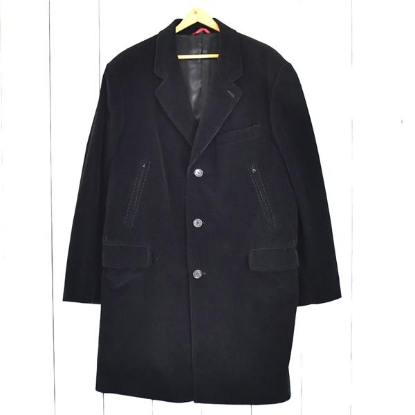 伊製 フェイ Fay 3つボタン シングル コーデュロイ チェスターコート XL ブラック 総裏地仕上げ 秋冬対応 NAM53090610TX0 5TG025 | Fay