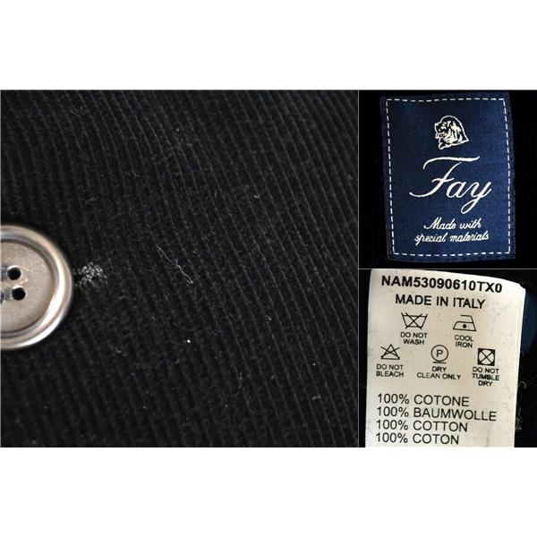 伊製 フェイ Fay 3つボタン シングル コーデュロイ チェスターコート XL ブラック 総裏地仕上げ 秋冬対応 NAM53090610TX0 5TG025 | Fay | 02