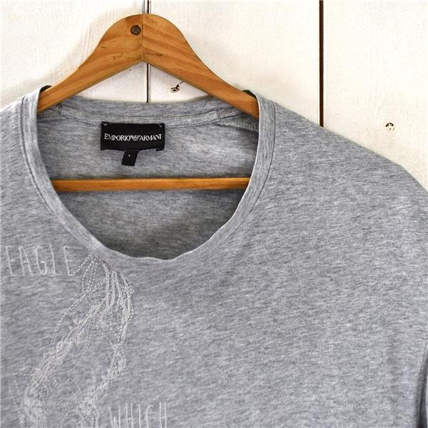 エンポリオアルマーニ ARMANI コットン100％ クルーネック 半袖 Tシャツ カットソー XL グレー イーグル刺繍 3Y1TD9-1JBEZ / 5TH026 | EMPORIO ARMANI | 02