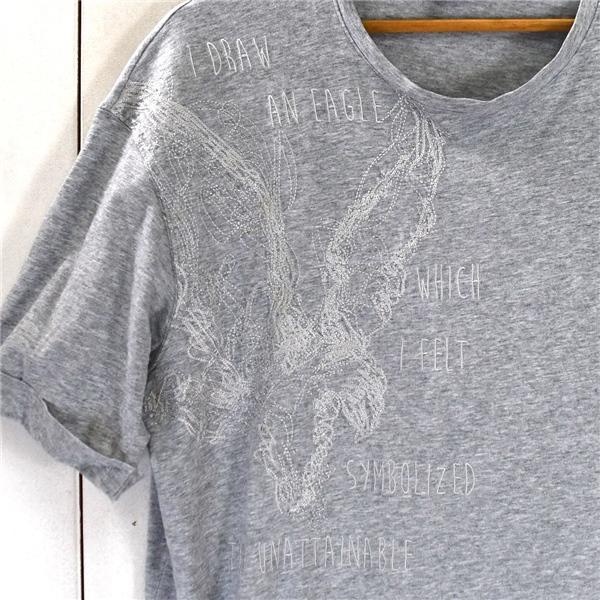 エンポリオアルマーニ ARMANI コットン100％ クルーネック 半袖 Tシャツ カットソー XL グレー イーグル刺繍 3Y1TD9-1JBEZ / 5TH026 | EMPORIO ARMANI | 03