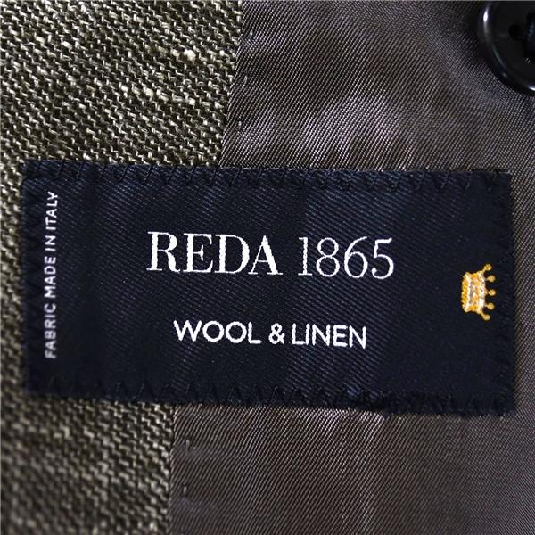 blazer's bank.com 伊製REDA生地 麻リネン混 2つボタン シングル ジャケット 175cm-8Drop / M カーキグレー 本切羽 3643200 / 5TJ004 | SUIT SQUARE | 04