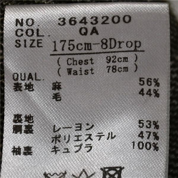 blazer's bank.com 伊製REDA生地 麻リネン混 2つボタン シングル ジャケット 175cm-8Drop / M カーキグレー 本切羽 3643200 / 5TJ004 | SUIT SQUARE | 05