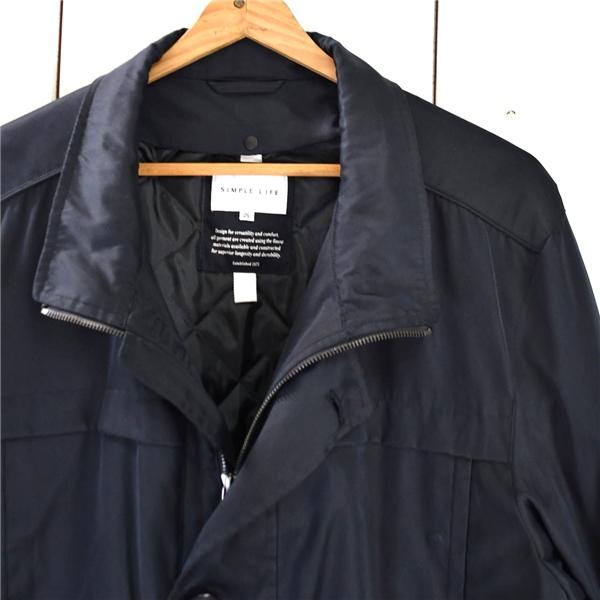 SIMPLE LIFE 比翼釦仕立て フルジップアップ 取外し可能中綿ライナー付 コート XL ブラック 秋冬対応 2316450031-98 / 5TJ019 | SIMPLE LIFE | 03