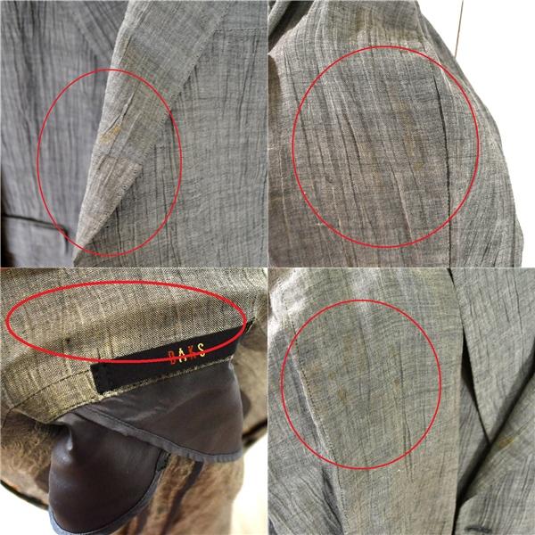 ダックス DAKS 麻リネン100％ 2つボタン シングル ジャケット AB5 / L グレー 袖口4つ釦 シワ加工 春夏対応 BR-DD-GM-0238 / 5TK007 | DAKS | 06