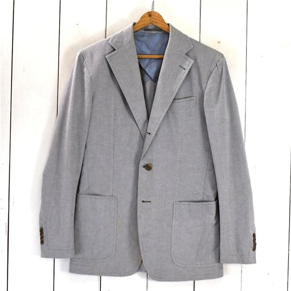 トゥモローランド TOMORROWLAND コットン混 麻リネン混 3つボタンシングル 段返りジャケット 44/ M グレー 51-07-21-07202 / 5TK011 | TOMORROWLAND