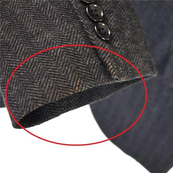 SAVOIA 2つボタン シングル ジャケット AB7 / L ダークグレー ヘリンボーン 袖口3つ釦 コットン混 春秋冬対応 TKJK74 / 5TK028 | ブランド登録なし | 06