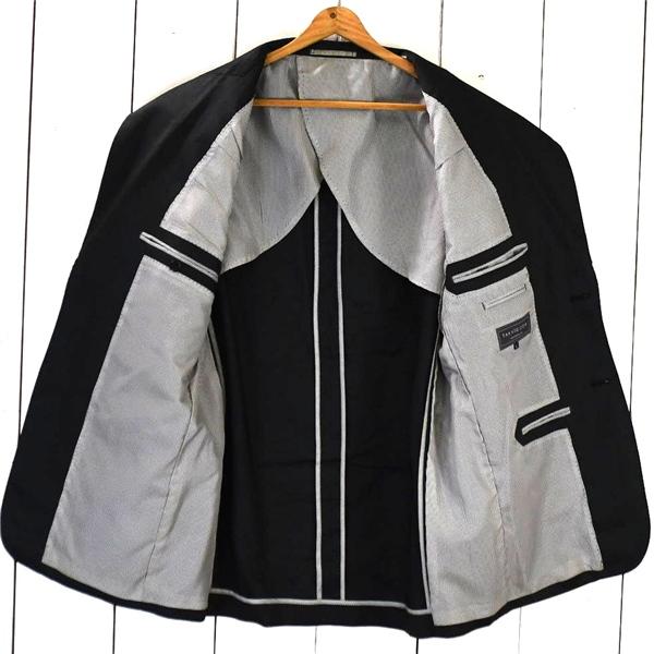 タカキュー TAKA:Q.COM 麻リネン100％ 2つボタン シングル ジャケット L ブラック 袖口3つ釦 春夏対応 260361 / 5TK029 | TAKA-Q | 01