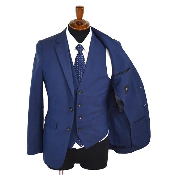 スーツセレクト 2つボタン シングル ジャケット + 4つボタンベスト Y5 / S ダークネイビー 袖口3つ釦 春秋対応 BLD1674 / 5TK043 | SUIT SELECT | 01