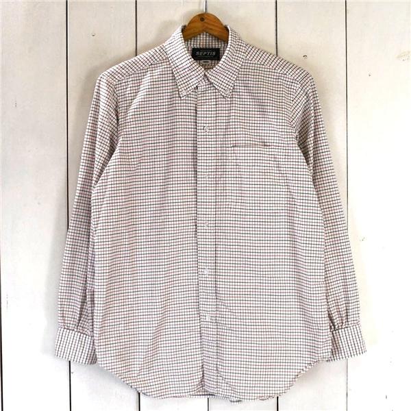 セプティズ SELECT STORE SEPTIS ボタンダウン 長袖 シャツ S ホワイト タッタソールチェック(レッド×ネイビー) CKS1015 / 5TL001 | ブランド登録なし