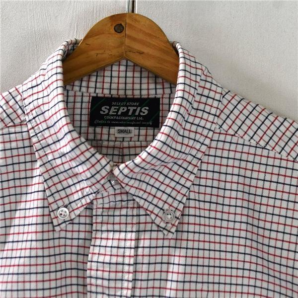 セプティズ SELECT STORE SEPTIS ボタンダウン 長袖 シャツ S ホワイト タッタソールチェック(レッド×ネイビー) CKS1015 / 5TL001 | ブランド登録なし | 01