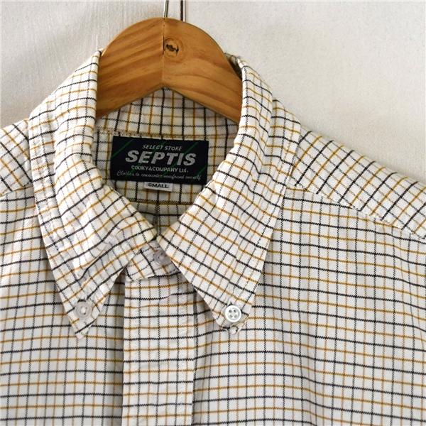 セプティズ SELECT STORE SEPTIS ボタンダウン 長袖 シャツ S ホワイト タッタソールチェック(イエロー×ブラック) CKS1015 / 5TL002 | ブランド登録なし | 01