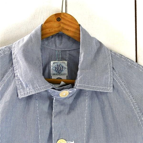 USA製 ポストオーバーオールズ POST O'ALLS エンジニア ジャケット カバーオール シャツジャケット M ネイビー ストライプ / 5TL004 | POST O'ALLS | 02