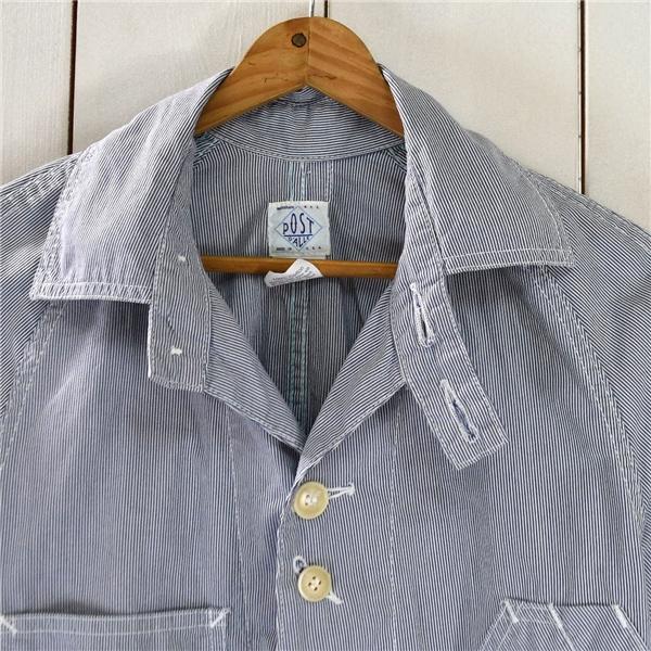 USA製 ポストオーバーオールズ POST O'ALLS エンジニア ジャケット カバーオール シャツジャケット M ネイビー ストライプ / 5TL004 | POST O'ALLS | 03