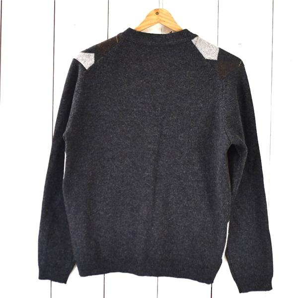 スコットランド製 ウィリアムロッキー WILLIAM LOCKIE ラムウール アーガイル ニット カーディガン M ダークグレーベース / 5TL007 | WILLIAM LOCKIE | 01