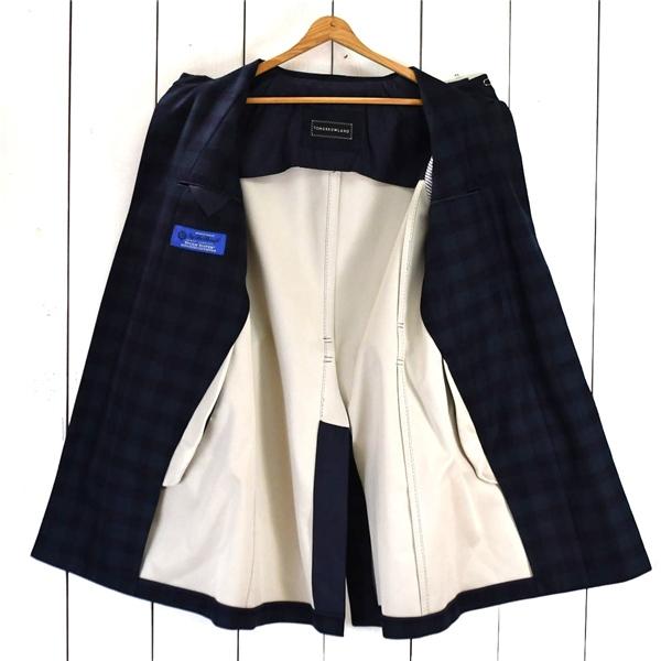 トゥモローランド TOMORROWLAND 伊製ロロピアーナ生地 比翼仕立て ステンカラーコート 44/M 濃紺 チェック BWC-003 / 5TL015 | TOMORROWLAND | 01