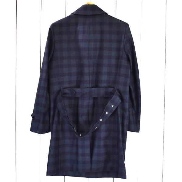 トゥモローランド TOMORROWLAND 伊製ロロピアーナ生地 比翼仕立て ステンカラーコート 44/M 濃紺 チェック BWC-003 / 5TL015 | TOMORROWLAND | 02