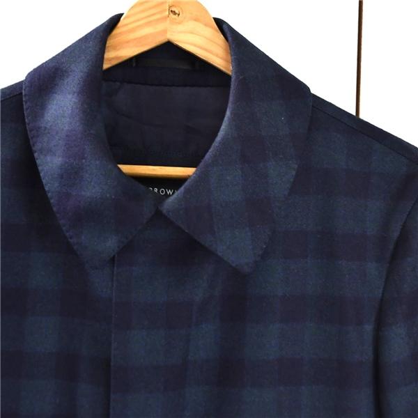 トゥモローランド TOMORROWLAND 伊製ロロピアーナ生地 比翼仕立て ステンカラーコート 44/M 濃紺 チェック BWC-003 / 5TL015 | TOMORROWLAND | 03