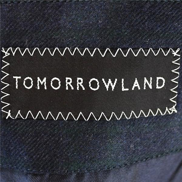 トゥモローランド TOMORROWLAND 伊製ロロピアーナ生地 比翼仕立て ステンカラーコート 44/M 濃紺 チェック BWC-003 / 5TL015 | TOMORROWLAND | 04