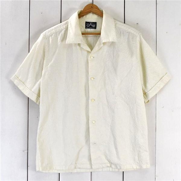 ドレスヒッピー Dress hippy コットン100％ 6つボタンシングル 半袖シャツ M ホワイト 型押し生地 日本製 春夏対応 / 5TL018 | ブランド登録なし