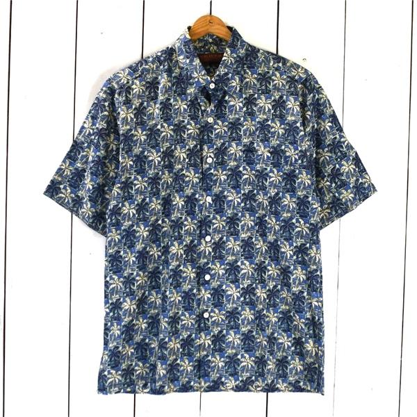 USA製 トリリチャード TORI RICHARD コットン100％ 半袖シャツ アロハシャツ XS ネイビーベース ヤシの木柄 春夏対応 05001913 / 5TL019 | TORI RICHARD
