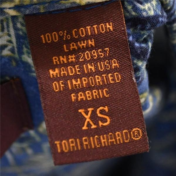 USA製 トリリチャード TORI RICHARD コットン100％ 半袖シャツ アロハシャツ XS ネイビーベース ヤシの木柄 春夏対応 05001913 / 5TL019 | TORI RICHARD | 03