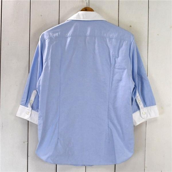 ドレステリア DRESSTERIOR コットン100％ 七分袖 シャツ S ライトブルー 袖先2つ釦 春夏対応 ワールド 086-88117 / 5TL021 | DRESSTERIOR | 01