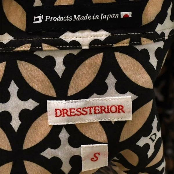 ドレステリア DRESSTERIOR コットン100％ 半袖シャツ S ベージュベース 幾何学模様 日本製 ワールド 春夏対応 086-88111 / 5TL022 | DRESSTERIOR | 03