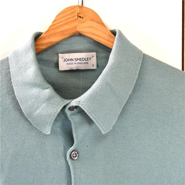 英国製 ジョンスメドレー JOHN SMEDLEY コットン100％ ポロシャツ 半袖シャツ S グリーングレー リーミルズエージェンシー / 5TL025 | JOHN SMEDLEY | 01