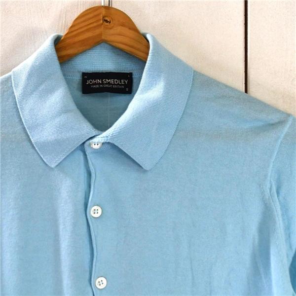 英国製 ジョンスメドレー JOHN SMEDLEY コットン100％ ポロシャツ 半袖シャツ S ライトブルー リーミルズエージェンシー / 5TL027 | JOHN SMEDLEY | 01