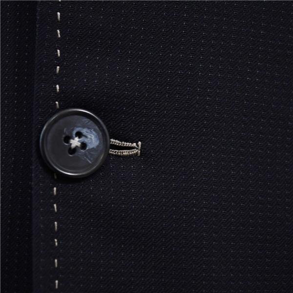 ブランキー二 ハンドメイド 3つボタン シングルスーツ S Y5 ダークネイビー バーズアイ Branchini 合物 春秋 5XA085 | ブランド登録なし | 02