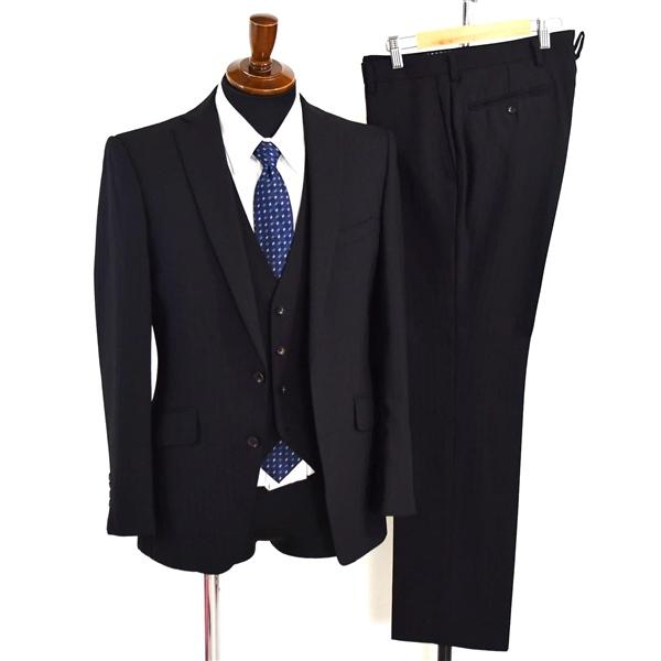 パーソンズ フォーメン 3ピース 2つボタン シングルスーツ M YA5 ブラック ノータック PSU9W84 合物 春秋 5XC028 | PERSON'S(ファッション)