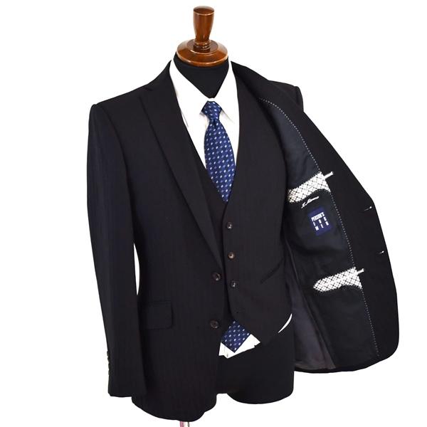 パーソンズ フォーメン 3ピース 2つボタン シングルスーツ M YA5 ブラック ノータック PSU9W84 合物 春秋 5XC028 | PERSON'S(ファッション) | 01