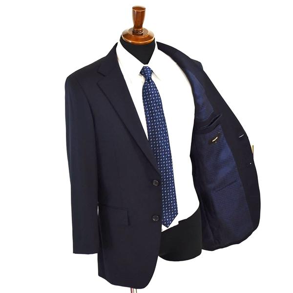 新品同様 未使用品 コムサメン 伊製 チェルッティ生地 2ボタン シングルスーツ L A6 ダークネイビー ノータック 07-01FN01 春秋 5XC059 | COMME CA MEN | 01