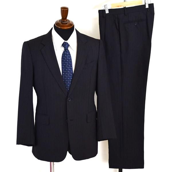 allegri モヘヤ混 2つボタン シングルスーツ S YA4 ブラック ストライプ 4FD43-613-29 夏物 春夏 薄手 5XE011 | ブランド登録なし