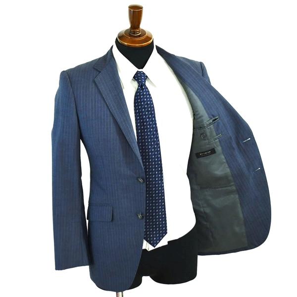 麻布テーラー 2つボタン シングルスーツ S YA4 ダークネイビー ストライプ ノータック O158-ZA41 合物 春秋 5XE031 | 麻布テーラー | 01