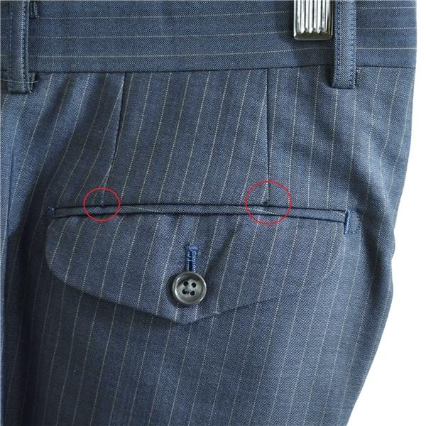 麻布テーラー 2つボタン シングルスーツ S YA4 ダークネイビー ストライプ ノータック O158-ZA41 合物 春秋 5XE031 | 麻布テーラー | 05