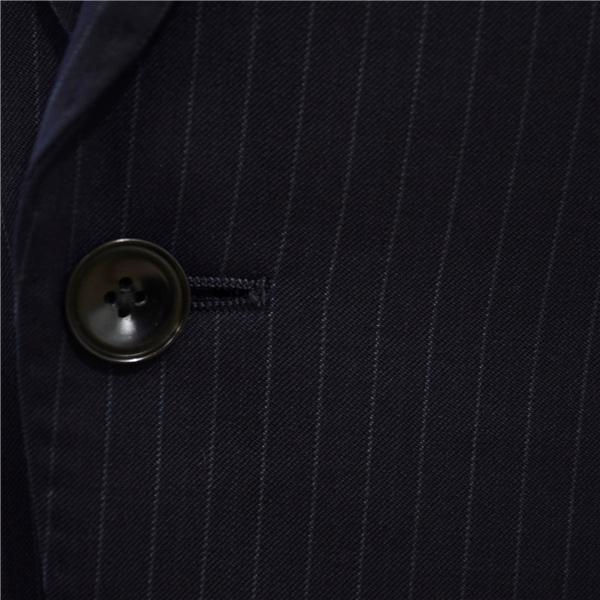 スーツセレクト 2パンツ 2つボタン シングルスーツ M A5 ダークネイビー ストライプ ノータック BLRP1908 合物 春秋 5XE049 | SUIT SELECT | 02