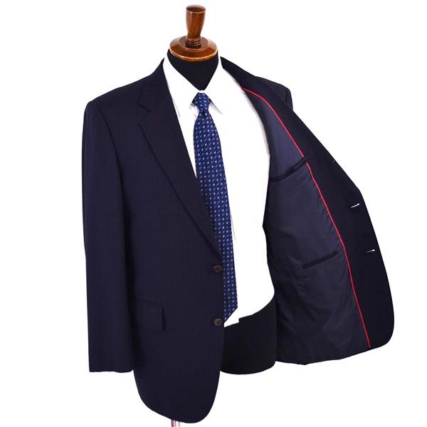 Jプレス 段返り 3つボタン シングルスーツ L A7 ダークネイビー ストライプ ノータック J.PRESS P11-SROV-KM-4-0006 夏物 春夏 5XE085 | J.PRESS | 01