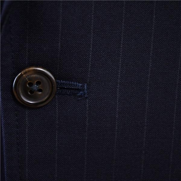 Jプレス 段返り 3つボタン シングルスーツ L A7 ダークネイビー ストライプ ノータック J.PRESS P11-SROV-KM-4-0006 夏物 春夏 5XE085 | J.PRESS | 02