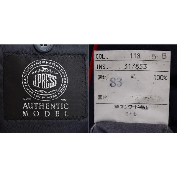 Jプレス 段返り 3つボタン シングルスーツ L AB7 ダークネイビー ノータック SR-OV-CA-0001 合物 春秋 5XE106 | J.PRESS | 03