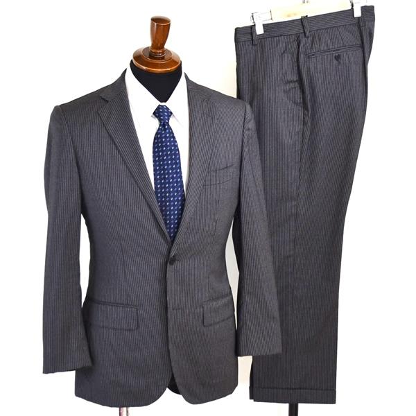 エディフィス 2つボタン シングルスーツ S A4 ダークグレー ストライプ ノータック 10-041-320-0013-1-0 夏物 春夏 薄手 5XE111 | EDIFICE