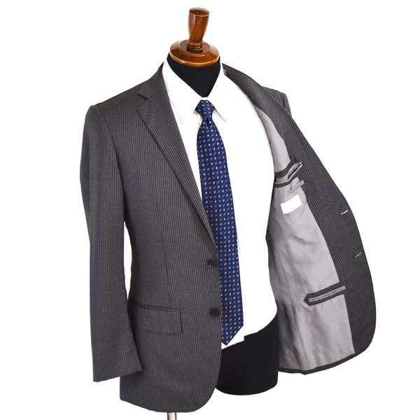 エディフィス 2つボタン シングルスーツ S A4 ダークグレー ストライプ ノータック 10-041-320-0013-1-0 夏物 春夏 薄手 5XE111 | EDIFICE | 01