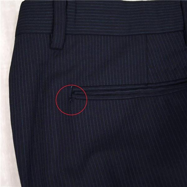 Jプレス モヘヤ混 段返り 3つボタン シングルスーツ M A4 ダークネイビー ストライプ J.PRESS SR-OP-HM-0125 夏物 春夏 薄手 5XE122 | J.PRESS | 06