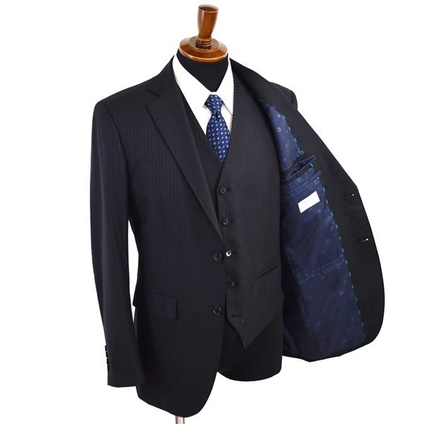 オリヒカ 3ピース 2つボタン シングルスーツ M A6 ブラック ストライプ ノータック F38F-365 合物 春夏秋 5XF025 | BURBERRY | 04