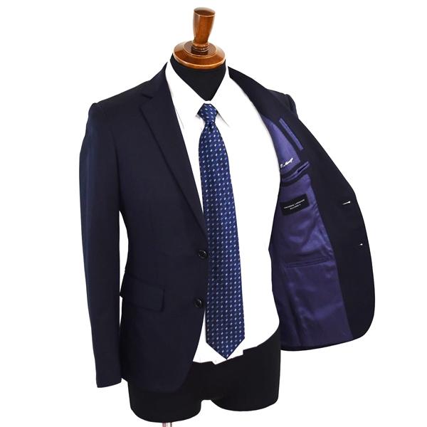 美品 ユニバーサルランゲージ 2つボタン シングルスーツ S YA3 ダークネイビー ノータック NR05 合物 春秋 5XF031 | UNIVERSAL LANGUAGE | 01