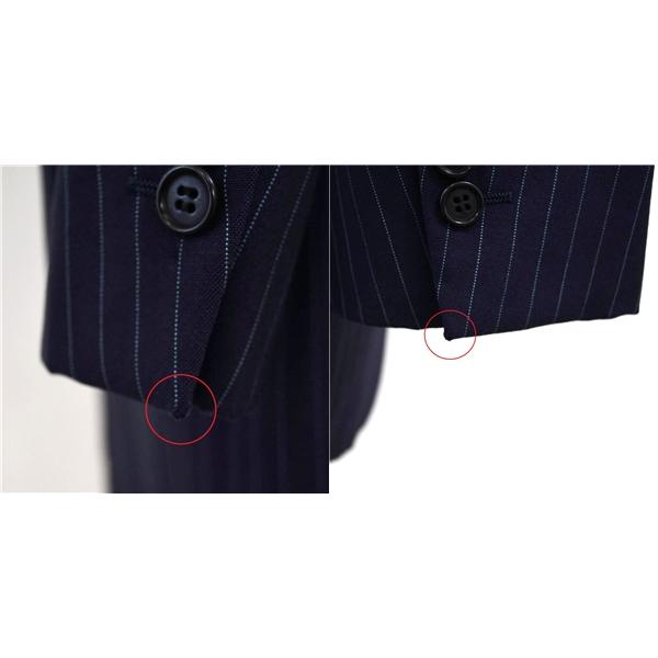 BEAMS F 3つボタン シングルスーツ M Y6 ダークネイビー ストライプ 4132A 夏物 春夏 薄手 5XF057 | BEAMS F | 04
