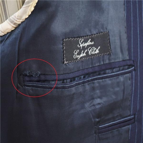 BEAMS F 3つボタン シングルスーツ M Y6 ダークネイビー ストライプ 4132A 夏物 春夏 薄手 5XF057 | BEAMS F | 07